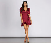 Wrap Me In Satin Dress